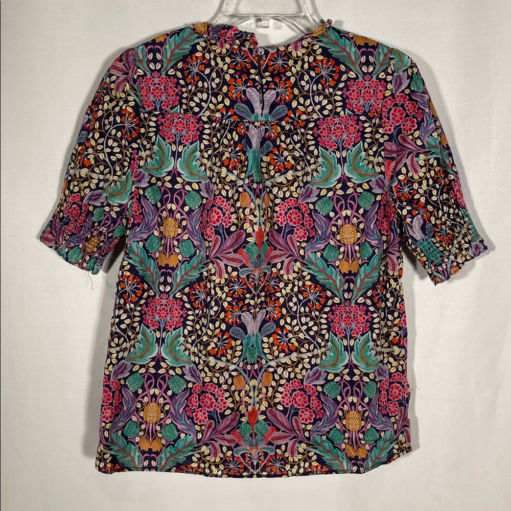 J. Crew Multicolor Floral Print Puff-Sleeve Blouse - Picture 7 of 7